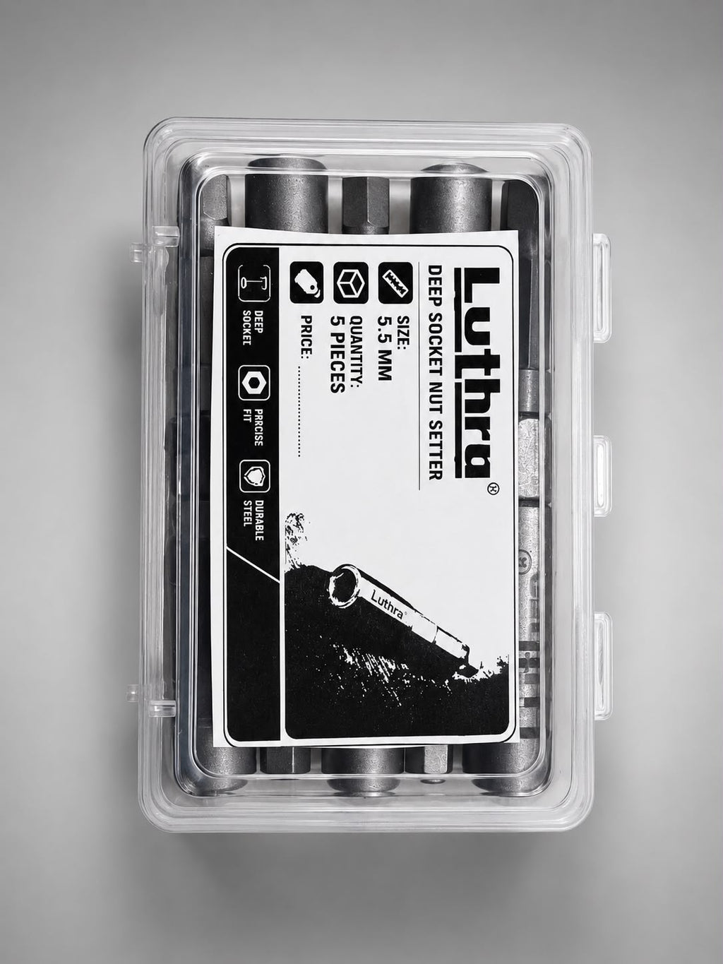 Luthra Nut Driver Bits – 80mm Non-Magnetic Power Tool Bits