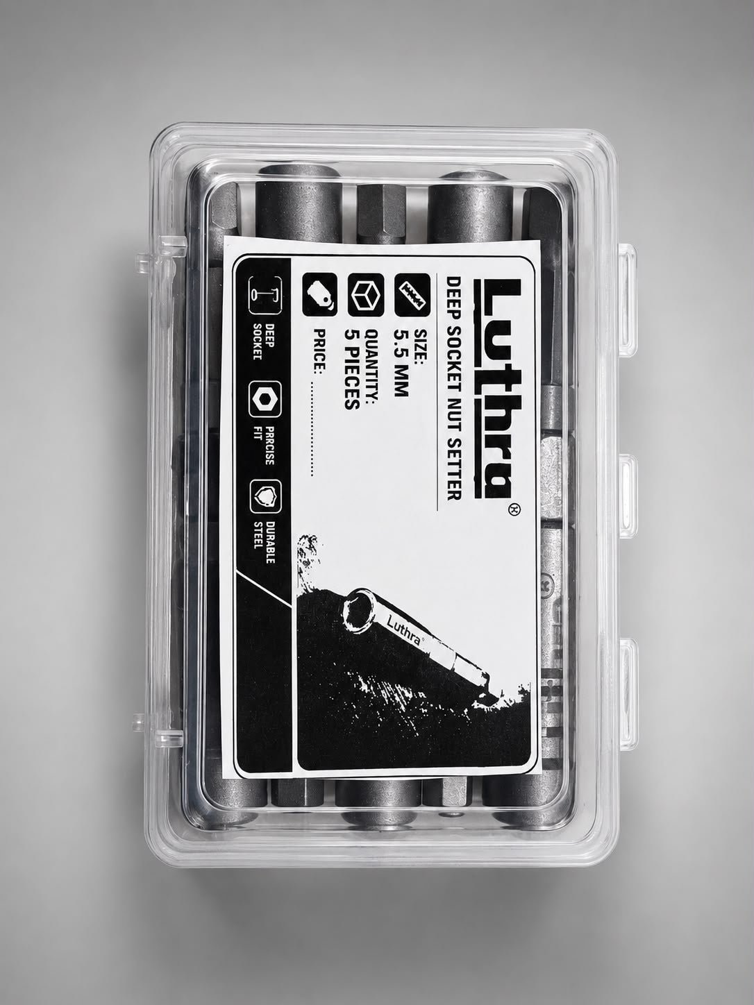 Luthra Nut Driver Bits – 80mm Non-Magnetic Power Tool Bits