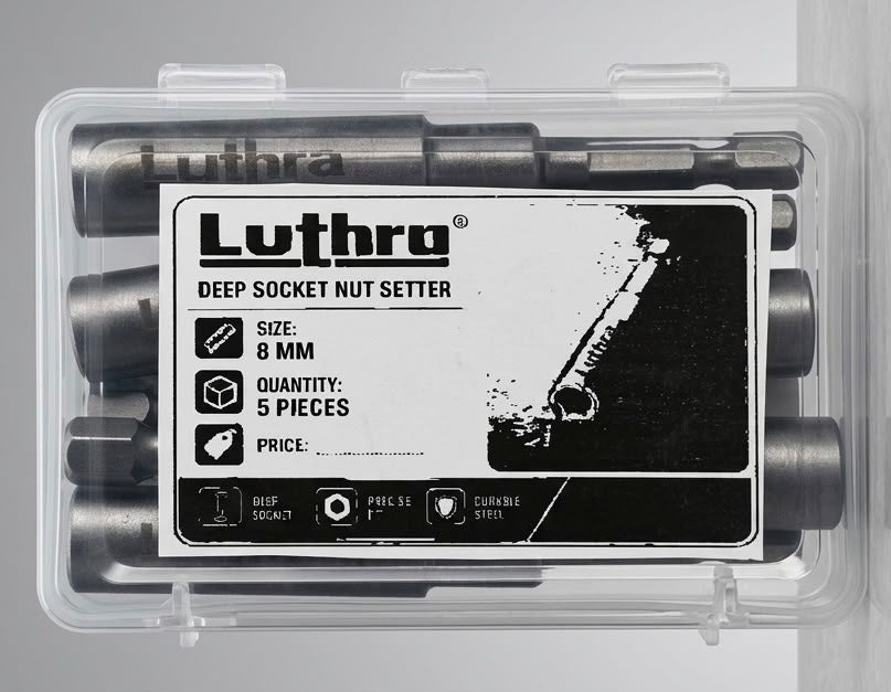 Luthra Nut Driver Bits – 80mm Non-Magnetic Power Tool Bits