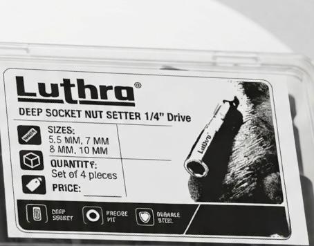 Luthra Nut Driver Bits – 80mm Non-Magnetic Power Tool Bits Set of 4